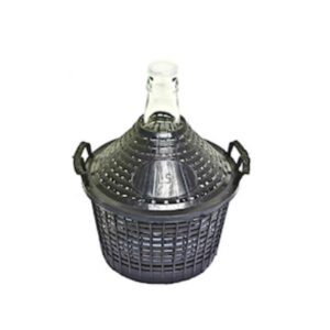 Damigiana con cesto in plastica da 20 L.